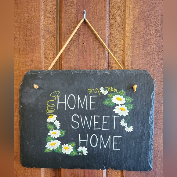 Handmade Other - Home Sweet Home Handpainted Slate Sign, Signed MF